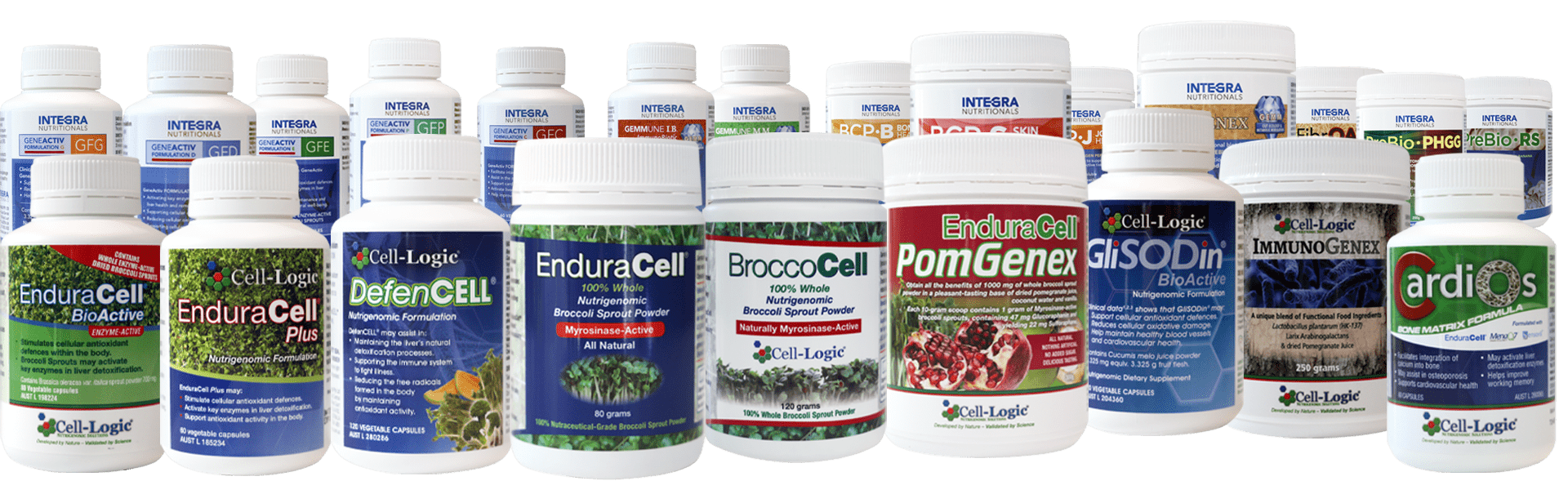 Cell-Logic and Integra Nutrititionals product range